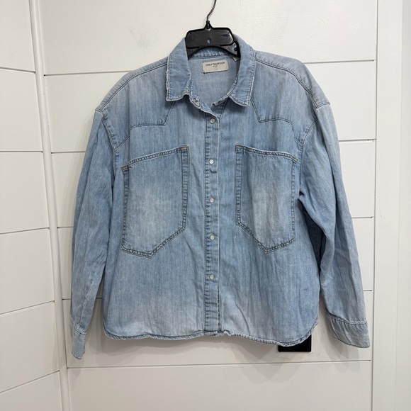 One Teaspoon Revolver Long Sleeve Oversized Denim Jean Shirt Large 36189 - Picture 3 of 8